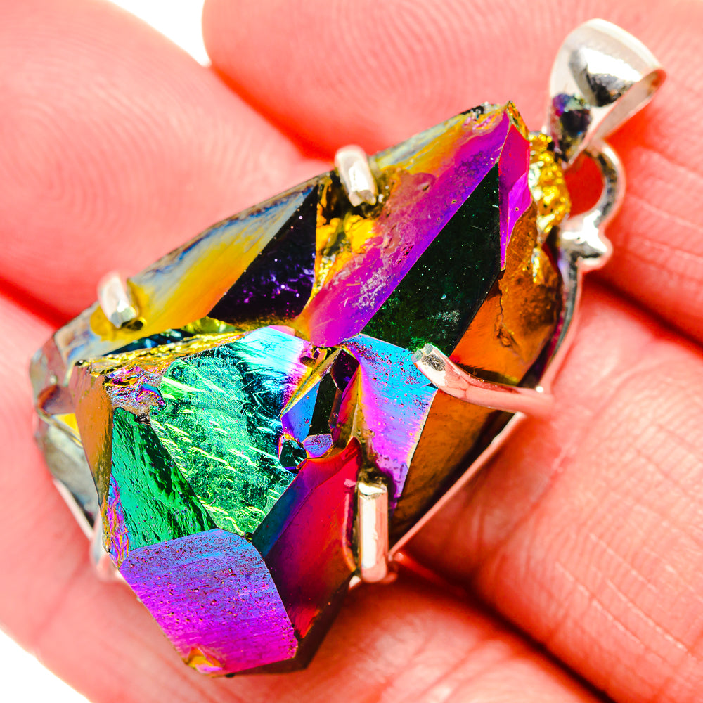 Titanium Sunshine Druzy Pendants handcrafted by Ana Silver Co - PD35254