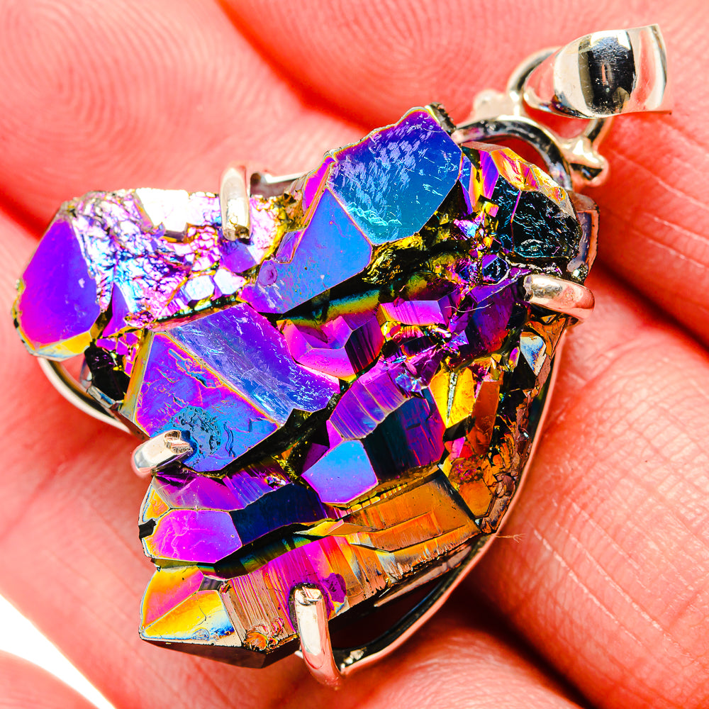Titanium Sunshine Druzy Pendants handcrafted by Ana Silver Co - PD35255