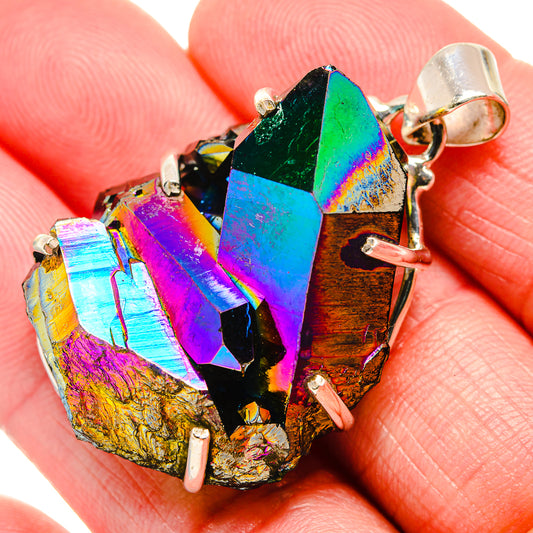 Titanium Sunshine Druzy Pendants handcrafted by Ana Silver Co - PD35256
