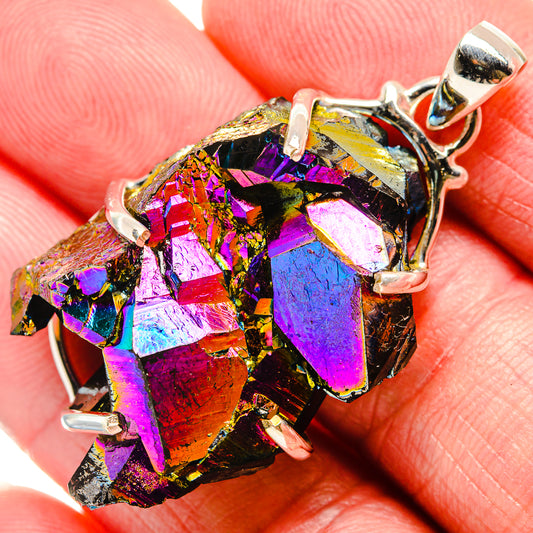 Titanium Sunshine Druzy Pendants handcrafted by Ana Silver Co - PD35257