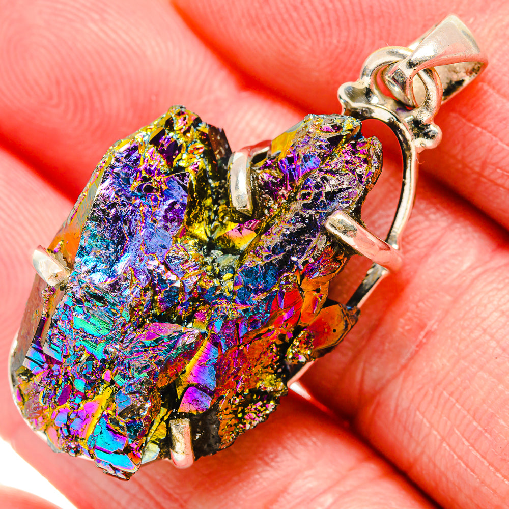 Titanium Sunshine Druzy Pendants handcrafted by Ana Silver Co - PD35258
