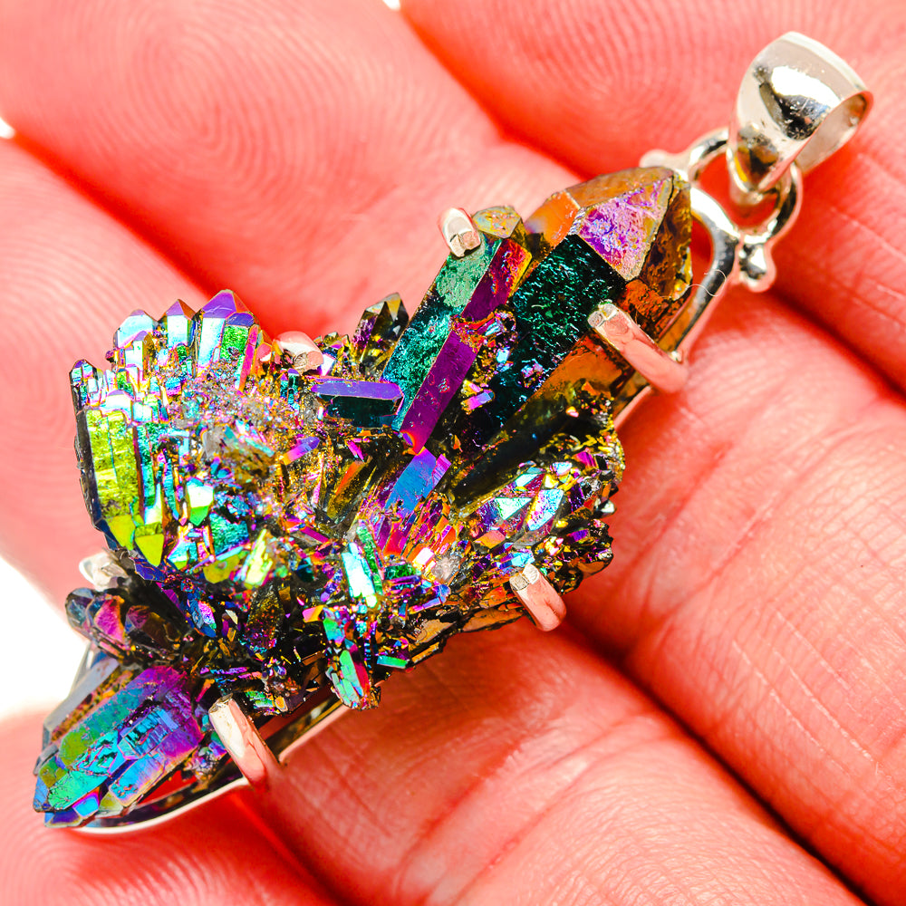 Titanium Sunshine Druzy Pendants handcrafted by Ana Silver Co - PD35259