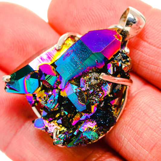 Titanium Sunshine Druzy Pendants handcrafted by Ana Silver Co - PD35261