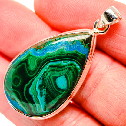 Malachite In Chrysocolla Pendants handcrafted by Ana Silver Co - PD35297