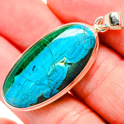 Malachite In Chrysocolla Pendants handcrafted by Ana Silver Co - PD35304