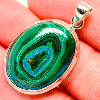 Malachite In Chrysocolla Pendants handcrafted by Ana Silver Co - PD35306