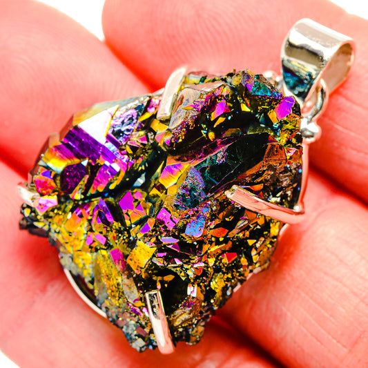 Titanium Sunshine Druzy Pendants handcrafted by Ana Silver Co - PD35307