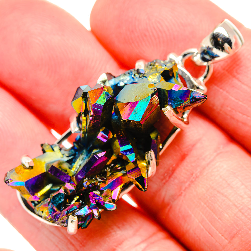 Titanium Sunshine Druzy Pendants handcrafted by Ana Silver Co - PD35308