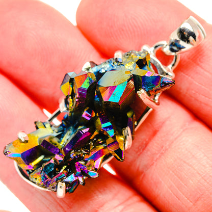 Titanium Sunshine Druzy Pendants handcrafted by Ana Silver Co - PD35308