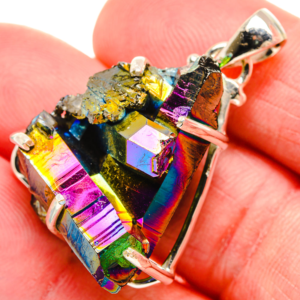 Titanium Sunshine Druzy Pendants handcrafted by Ana Silver Co - PD35312