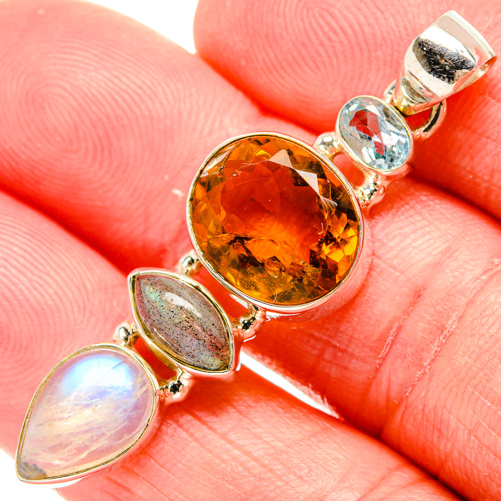 Mandarin Citrine Pendants handcrafted by Ana Silver Co - PD35355