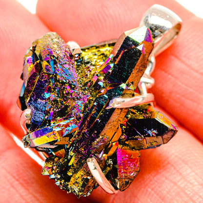 Titanium Sunshine Druzy Pendants handcrafted by Ana Silver Co - PD35372
