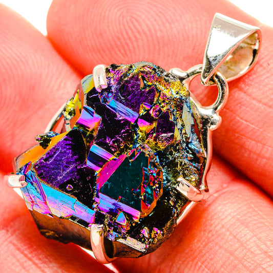 Titanium Sunshine Druzy Pendants handcrafted by Ana Silver Co - PD35373