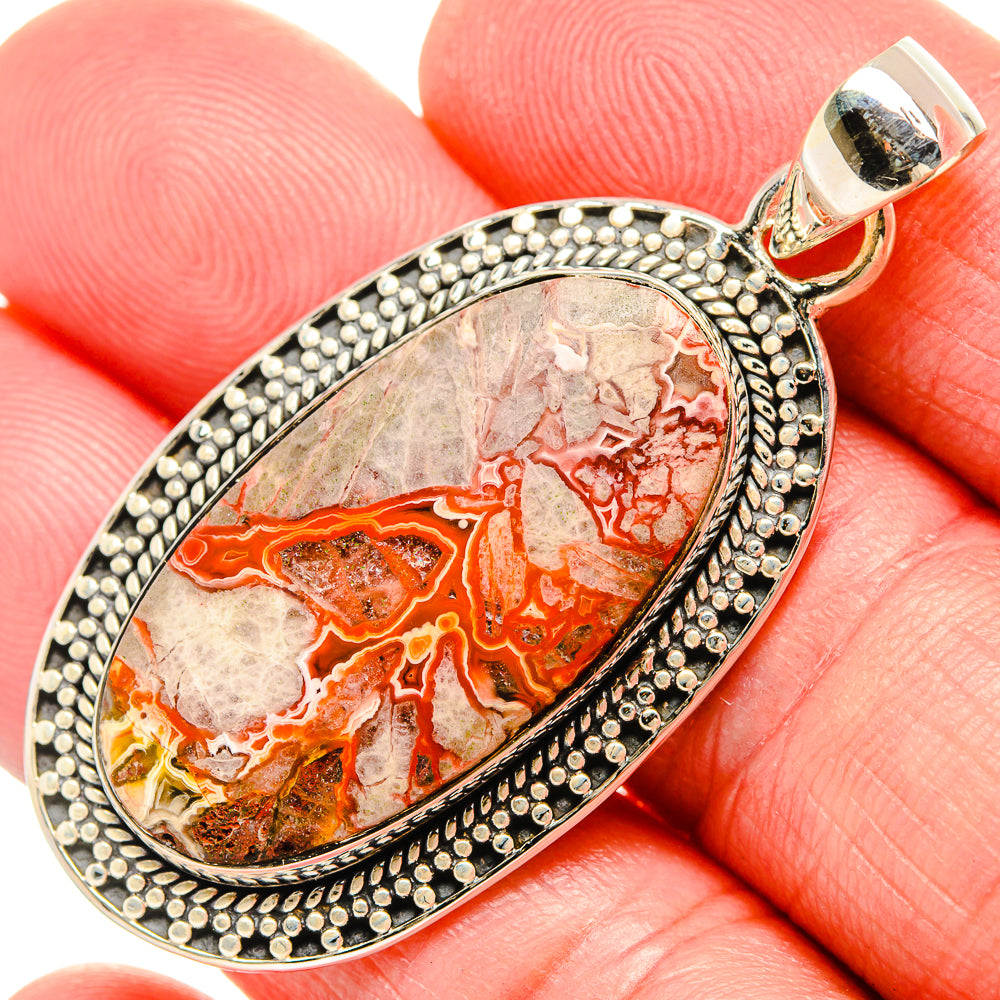 Crazy Lace Agate Pendants handcrafted by Ana Silver Co - PD35396