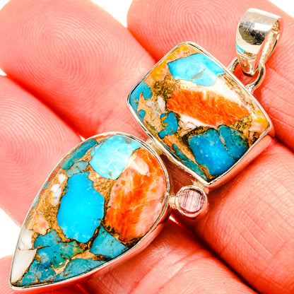 Spiny Oyster Turquoise Pendants handcrafted by Ana Silver Co - PD35399