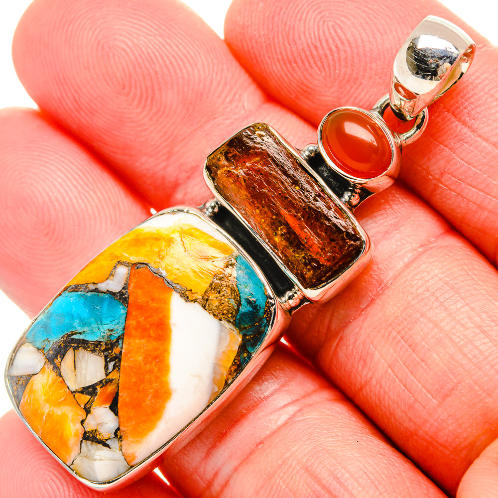 Spiny Oyster Turquoise Pendants handcrafted by Ana Silver Co - PD35400