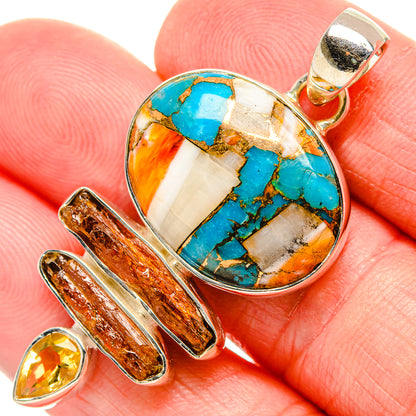 Spiny Oyster Turquoise Pendants handcrafted by Ana Silver Co - PD35403