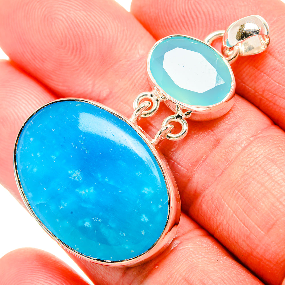 Peruvian Amazonite Pendants handcrafted by Ana Silver Co - PD35413