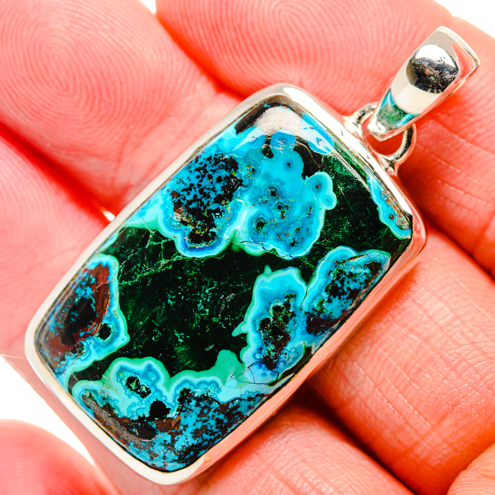 Malachite In Chrysocolla Pendants handcrafted by Ana Silver Co - PD35421