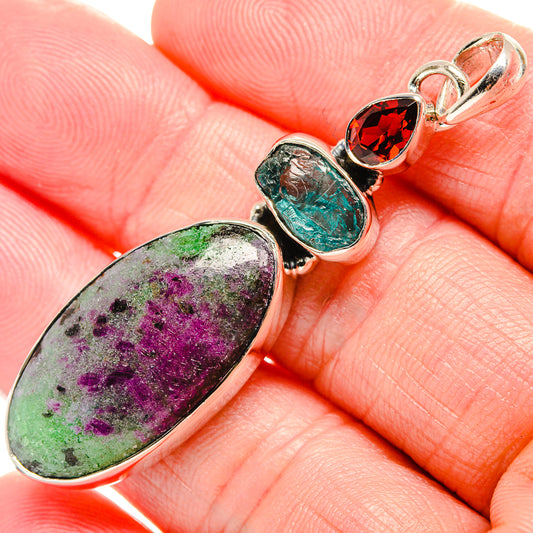 Ruby Zoisite Pendants handcrafted by Ana Silver Co - PD35424