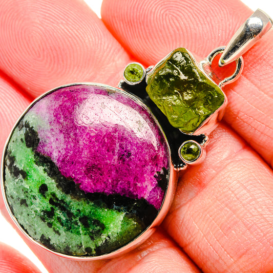 Ruby Zoisite Pendants handcrafted by Ana Silver Co - PD35427