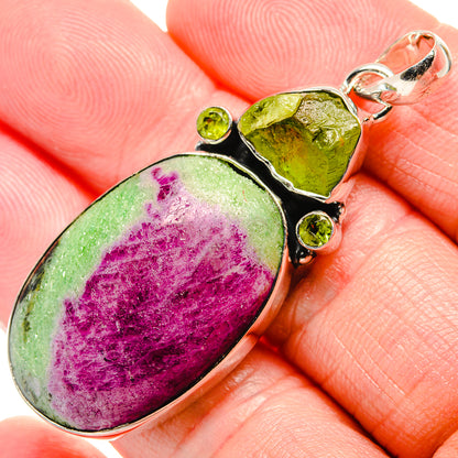 Ruby Zoisite Pendants handcrafted by Ana Silver Co - PD35430