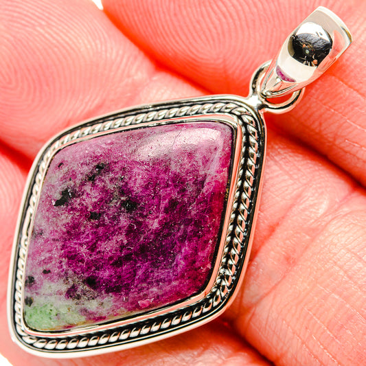 Ruby Zoisite Pendants handcrafted by Ana Silver Co - PD35438