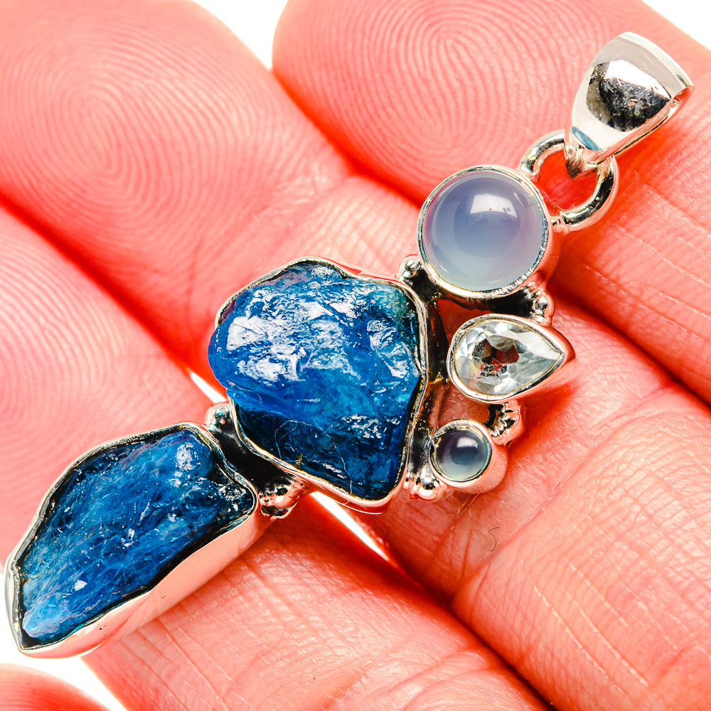 Blue Fluorite Pendants handcrafted by Ana Silver Co - PD35473
