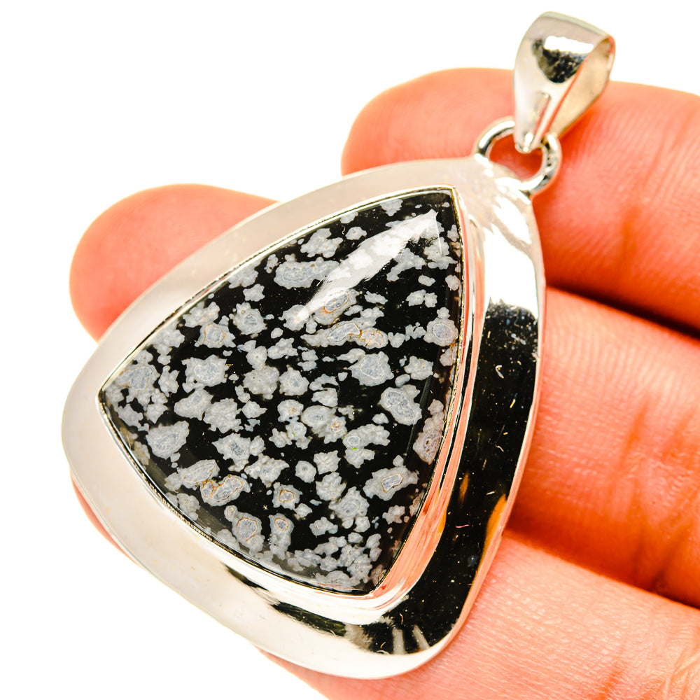 Snowflake Obsidian Pendants handcrafted by Ana Silver Co - PD3549