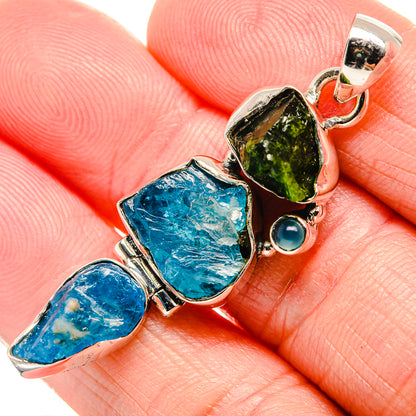 Blue Fluorite Pendants handcrafted by Ana Silver Co - PD35490