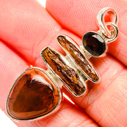 Mexican Fire Agate Pendants handcrafted by Ana Silver Co - PD35497