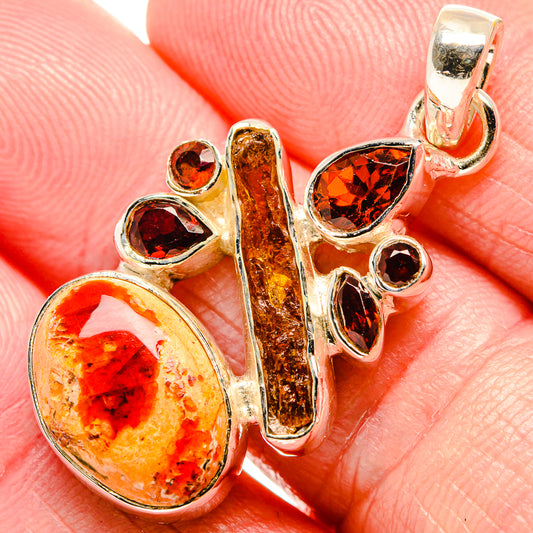 Mexican Fire Opal Pendants handcrafted by Ana Silver Co - PD35501