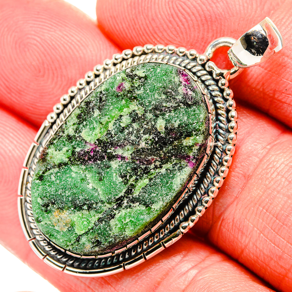 Ruby Zoisite Pendants handcrafted by Ana Silver Co - PD35515