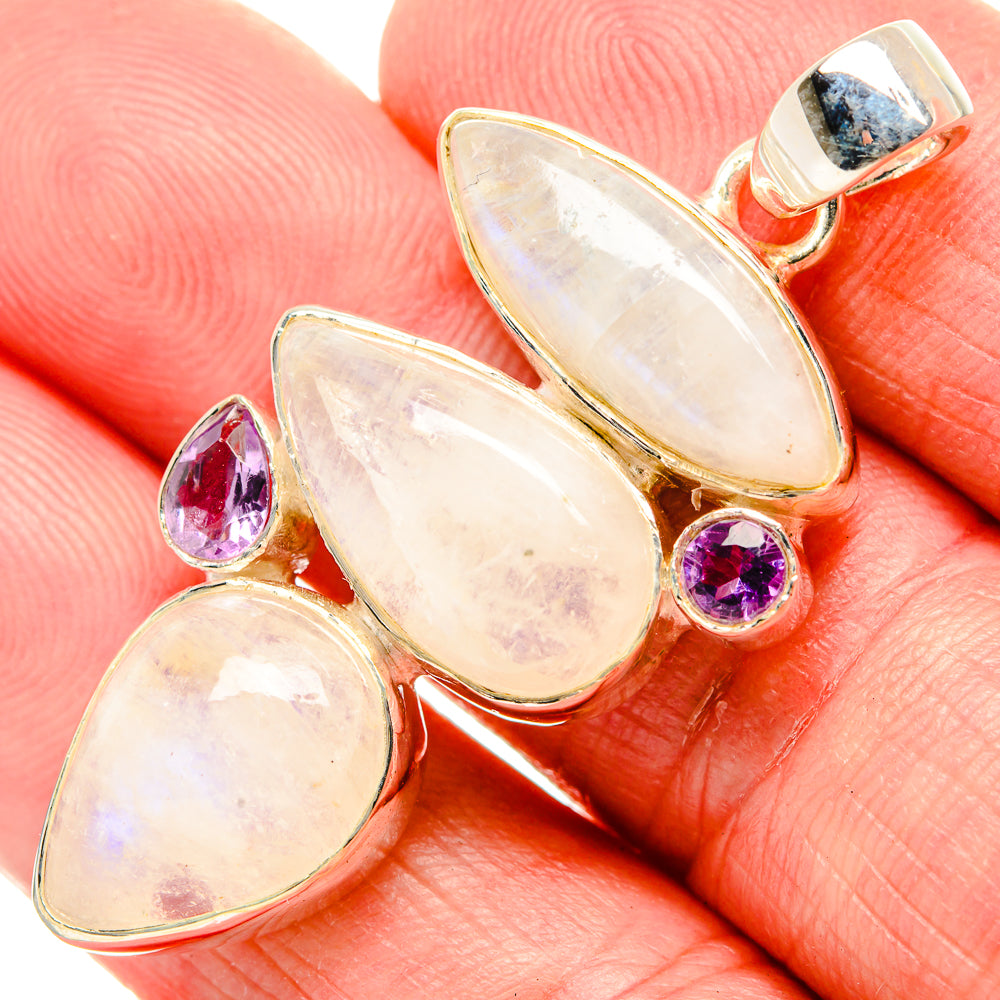 Rainbow Moonstone Pendants handcrafted by Ana Silver Co - PD35567