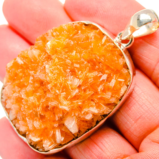 Orange Calcite Crystal Pendants handcrafted by Ana Silver Co - PD35612