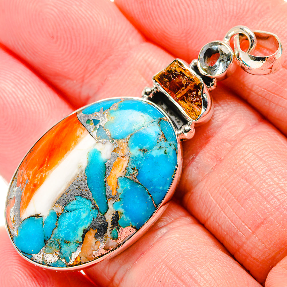 Spiny Oyster Turquoise Pendants handcrafted by Ana Silver Co - PD35618