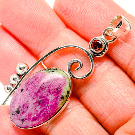 Ruby Zoisite Pendants handcrafted by Ana Silver Co - PD35622