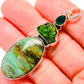 Peruvian Opal Pendants handcrafted by Ana Silver Co - PD35624