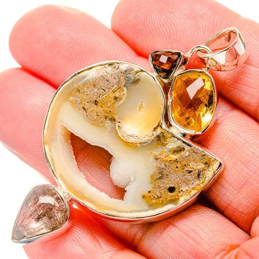 Geode Slice Pendants handcrafted by Ana Silver Co - PD35627