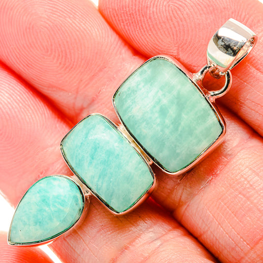 Amazonite Pendants handcrafted by Ana Silver Co - PD35629