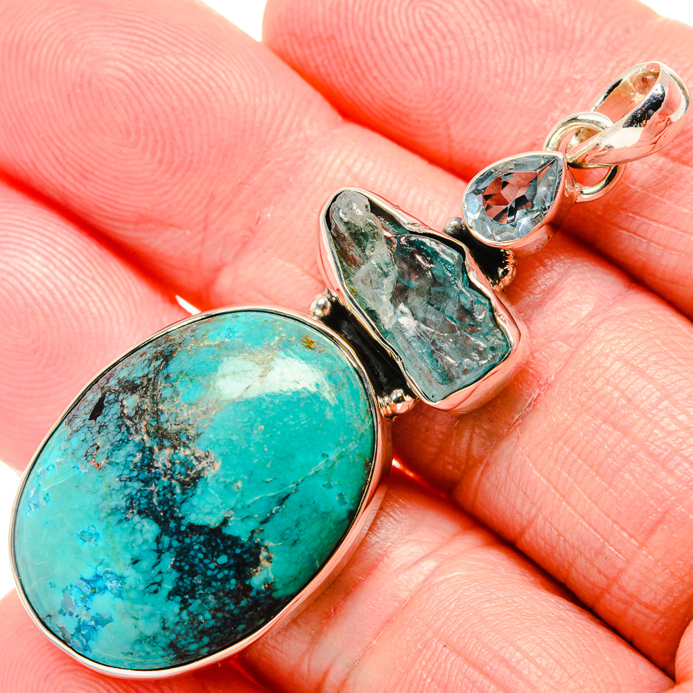 Tibetan Turquoise Pendants handcrafted by Ana Silver Co - PD35630