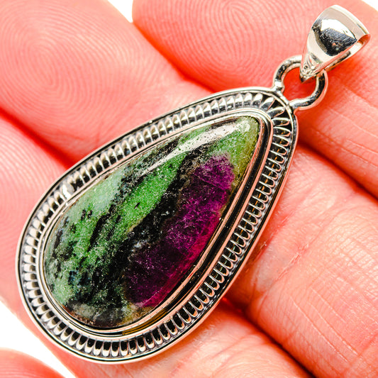 Ruby Zoisite Pendants handcrafted by Ana Silver Co - PD35643