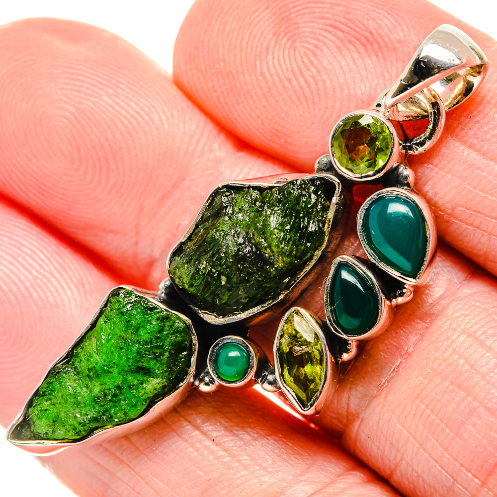 Chrome Diopside Pendants handcrafted by Ana Silver Co - PD35655