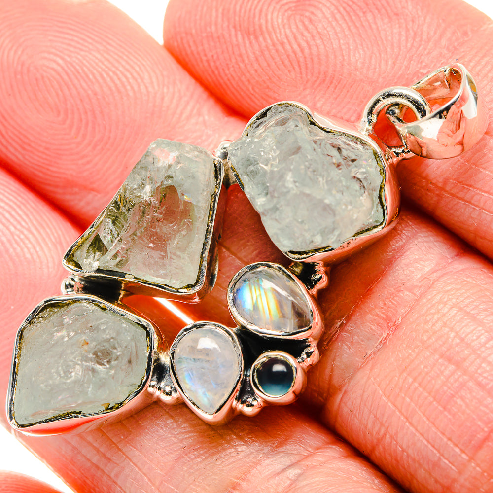 Aquamarine Pendants handcrafted by Ana Silver Co - PD35658