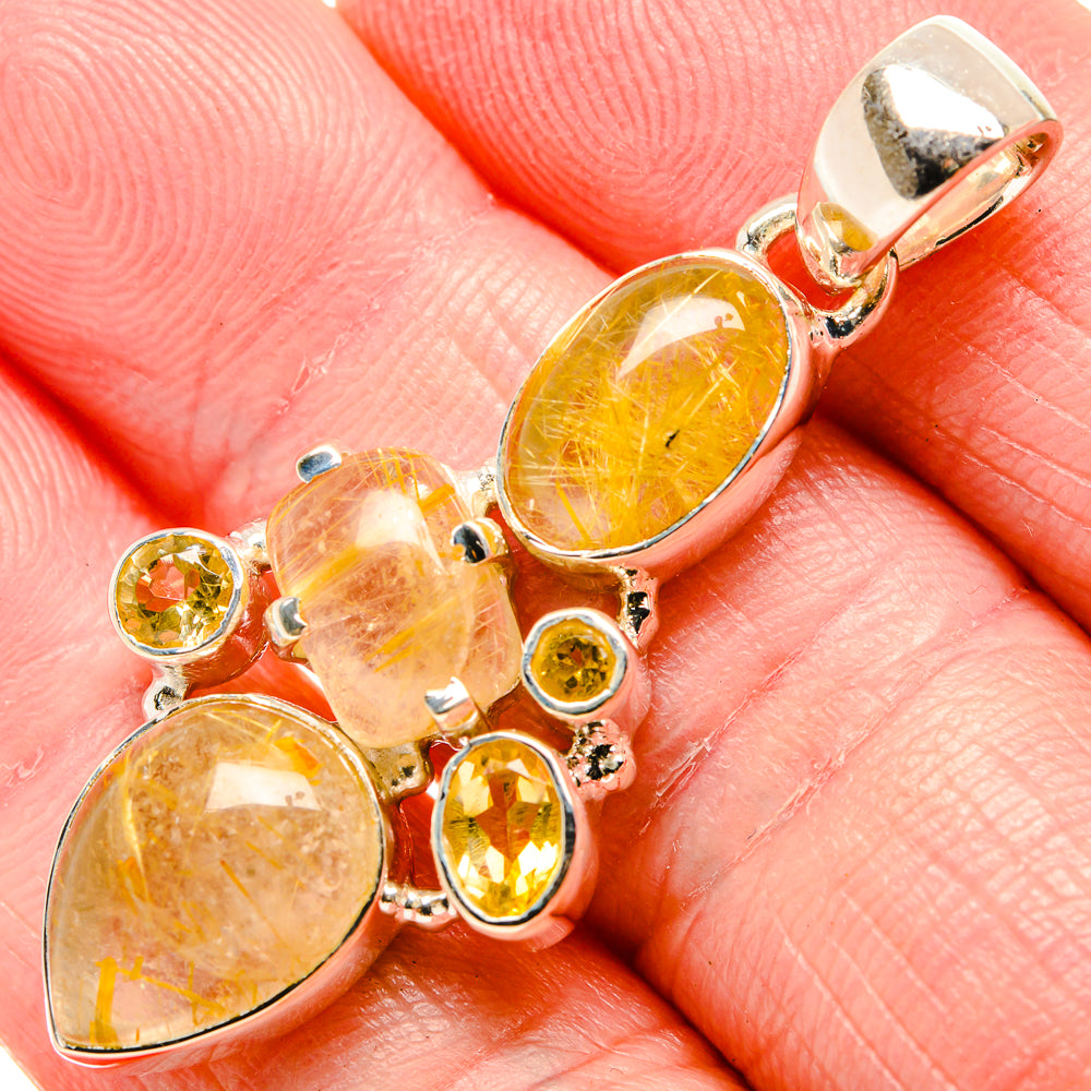 Rutilated Quartz Pendants handcrafted by Ana Silver Co - PD35660