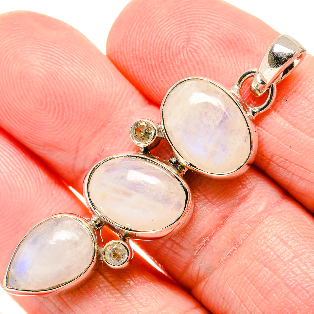 Rainbow Moonstone Pendants handcrafted by Ana Silver Co - PD35670