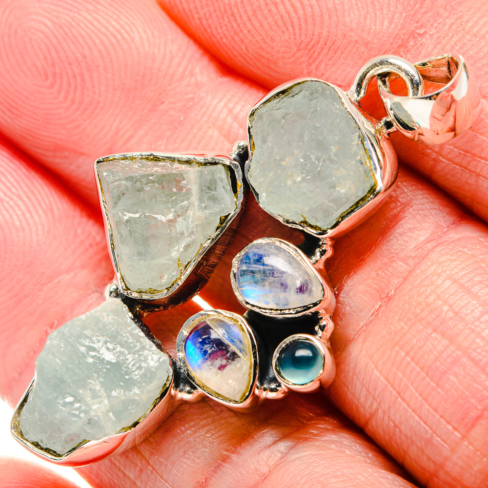 Aquamarine Pendants handcrafted by Ana Silver Co - PD35679
