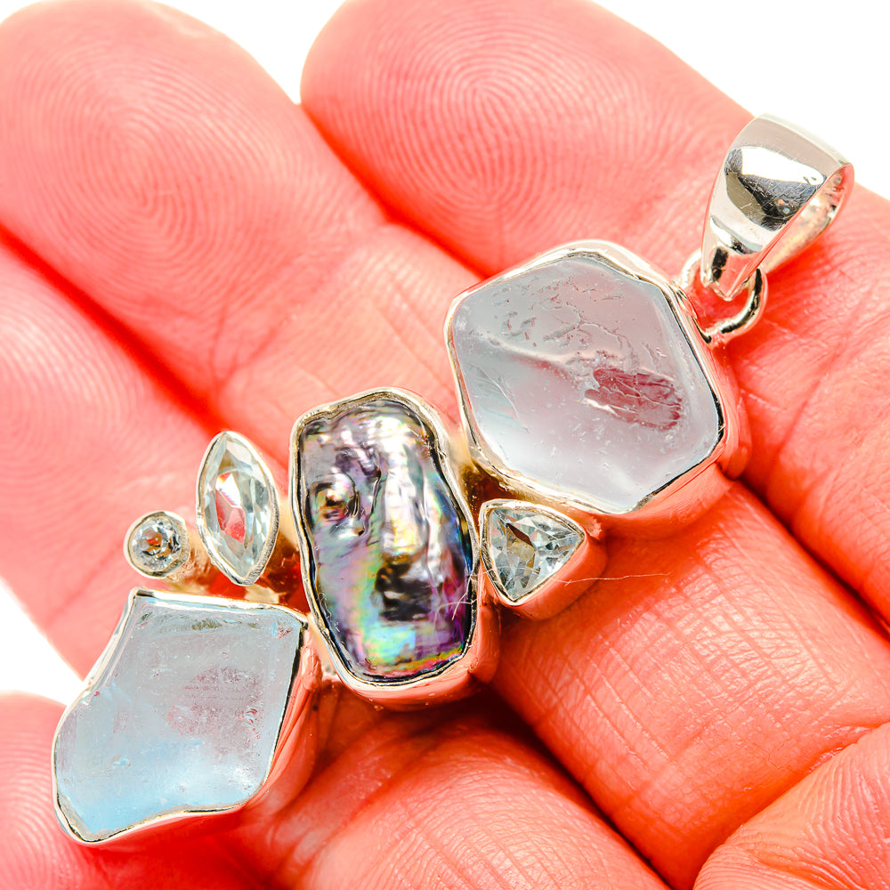 Aquamarine Pendants handcrafted by Ana Silver Co - PD35683