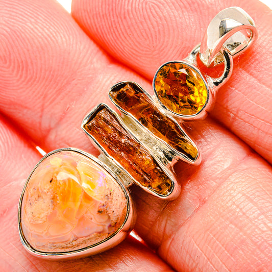 Mexican Fire Opal Pendants handcrafted by Ana Silver Co - PD35699