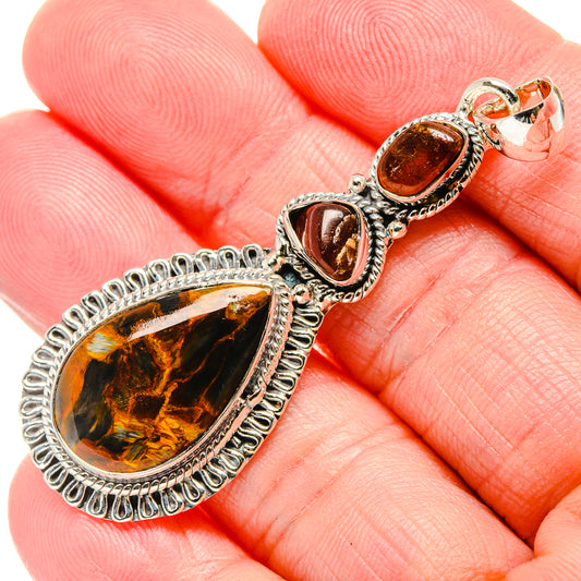Golden Pietersite Pendants handcrafted by Ana Silver Co - PD35740